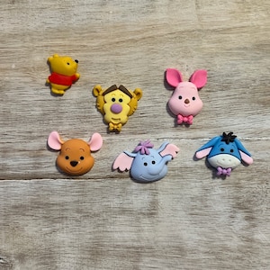 Personaje 3D Winnie the Pooh Resina / Tigger, Eeyore, Piglet, Roo / Hair Bow Center, Llavero, Adorno de álbum de recortes