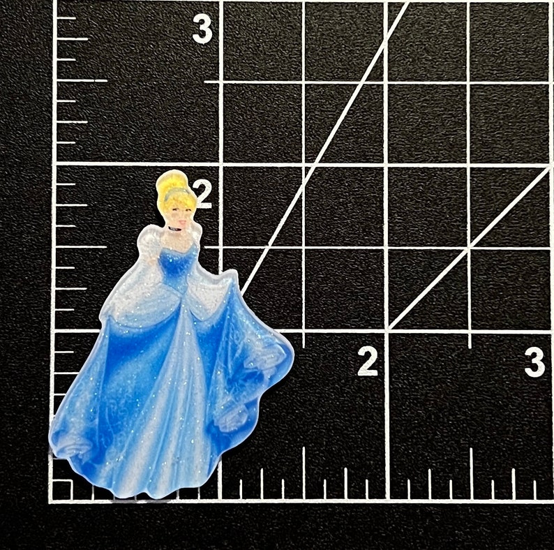 Cinderella Flat Back Planar Resin GLITTER Hair Bow Center, Key Ring, Scrapbook Embellishment Etsy