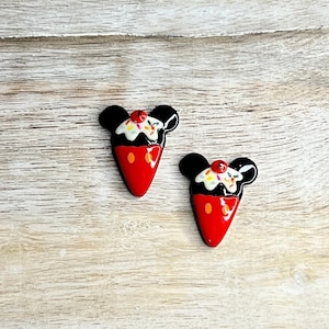 3D Character Resin | Mickey Mouse Ice Cream Cone | Hair Bow Center, Key Ring, Scrapbook Embellishment