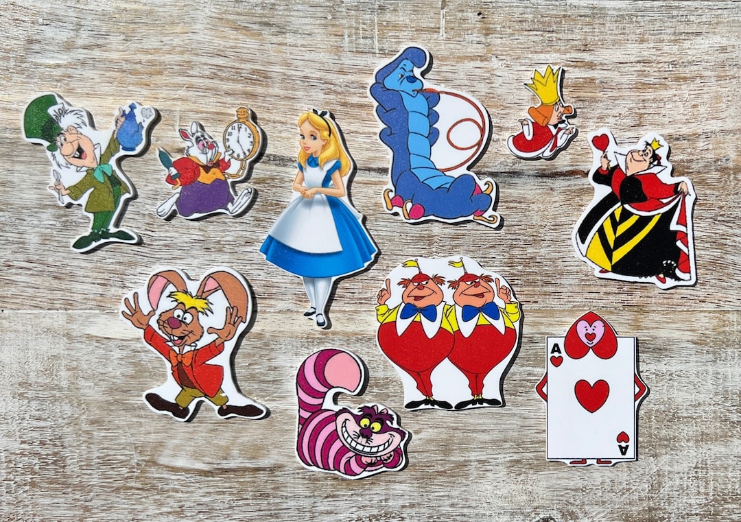 Alice in Wonderland Flat Back Planar Resin Complete Set Cheshire Cat ...