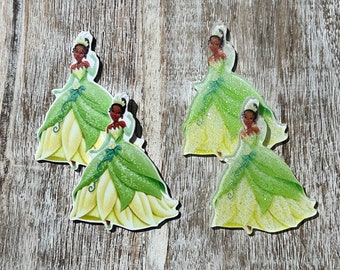 Princesse et la grenouille Flat Back Planar Resin | Tiana | PAILLETTES | Centre d'arc de cheveux, porte-clés, embellissement d'album