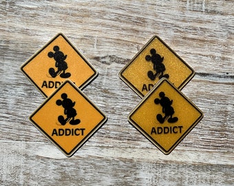 Mickey Addict Flat Back Planar Resin / GLITTER / Hair Bow Center, Llavero, Adorno de álbum de recortes