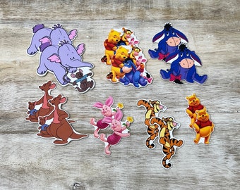 Winnie the Pooh Flat Back Planar Resin | Piglet, Tigger, Eeyore | Hair Bow Center, Key Ring, Scrapbook Embellishment