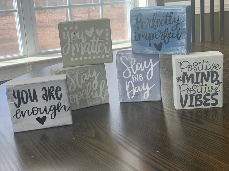 Quote Block, Inspirational Quote Block, Shelf Sitter, Wood Block, Wood