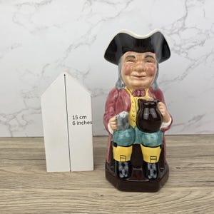 Vintage Kelsboro Ware Old Toby Character Jug – Hand Painted English Toby Mug in Traditional Colonial Style, 1950s Ceramic Pitcher Figure