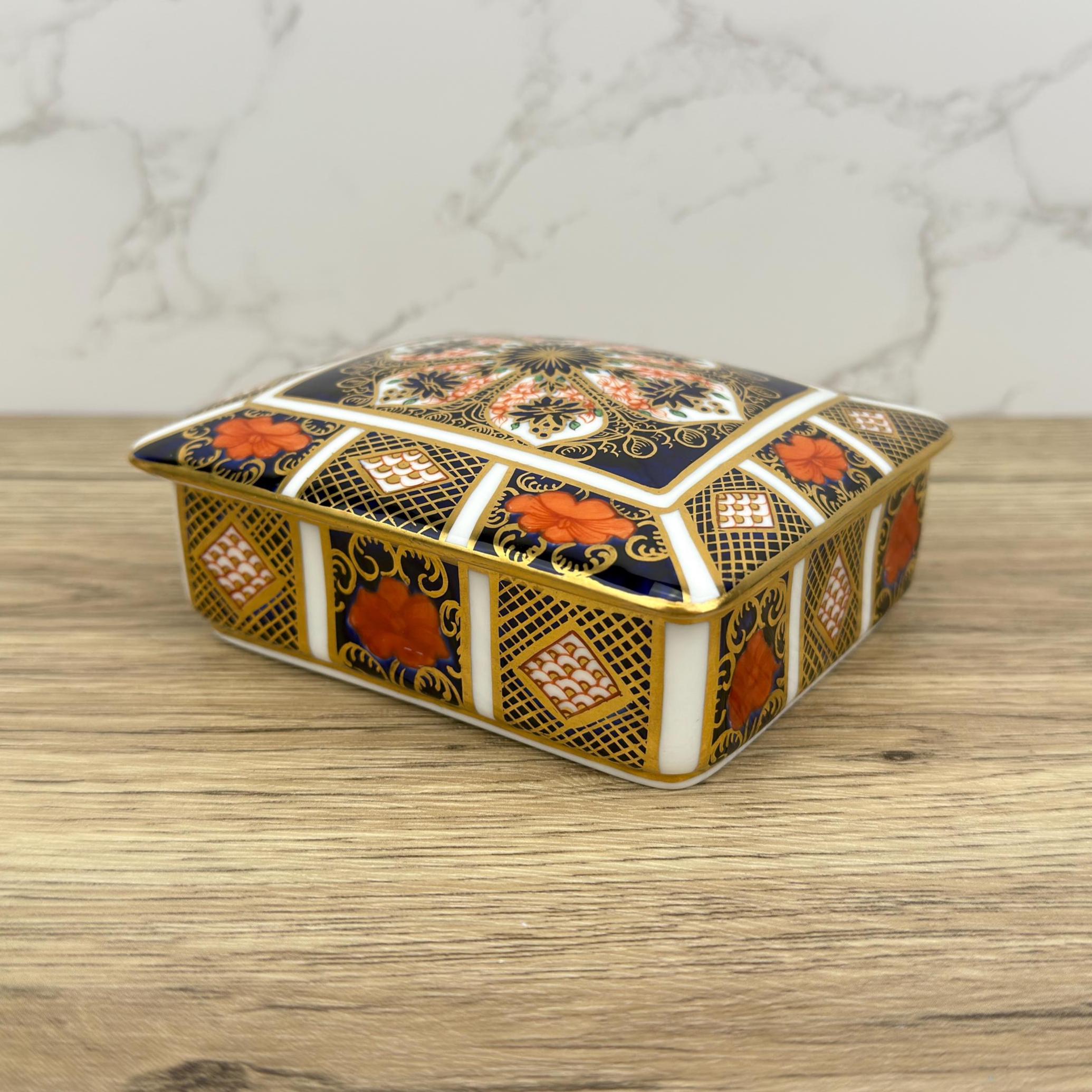 Royal Crown Derby Old Imari Lidded Trinket Box, Collectible