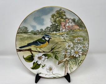 STAFFORDSHIRE Collectors Plate, Popular Birds, BLUE TIT, Fine Bone China, Housewarming Gift Ideas, Wall Hanging Plates, British Plates