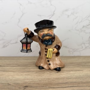 Antique Roy Kirkham Pottery, Dickens Toby Jug Night Watchman, Vintage Staffordshire Character Jug, Porcelain Milk Beer Jug Housewarming Gift