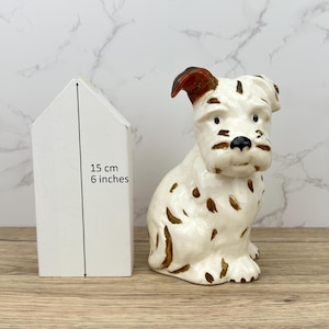 Vintage Beswick Porcelain Dog Figurine, Ceramic Scottish Terriers Figurines, Beswick Pottery Schnauzer Dog Collectible Porcelain Home Decor