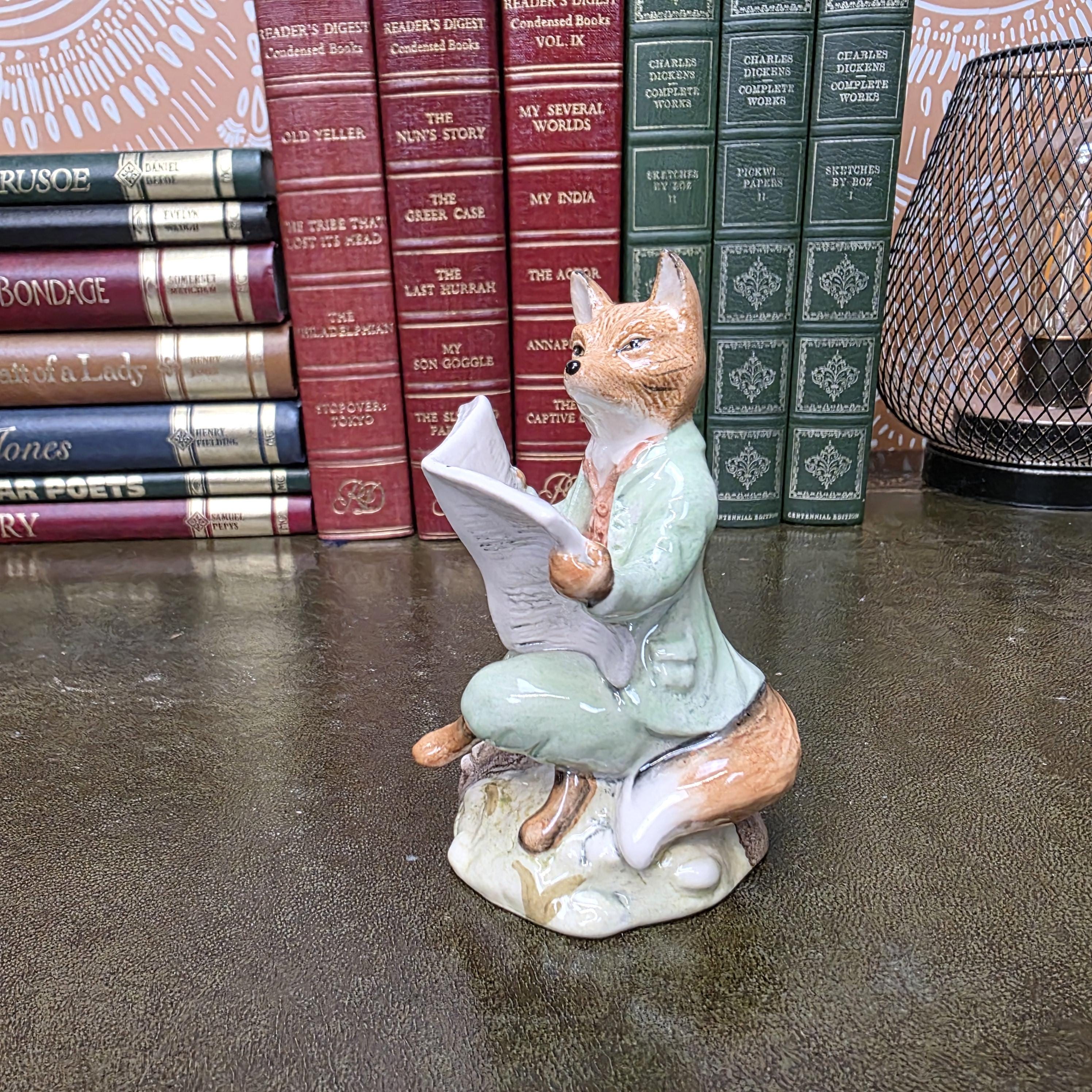 Beatrix Potter Fox Figurine Reading - Etsy