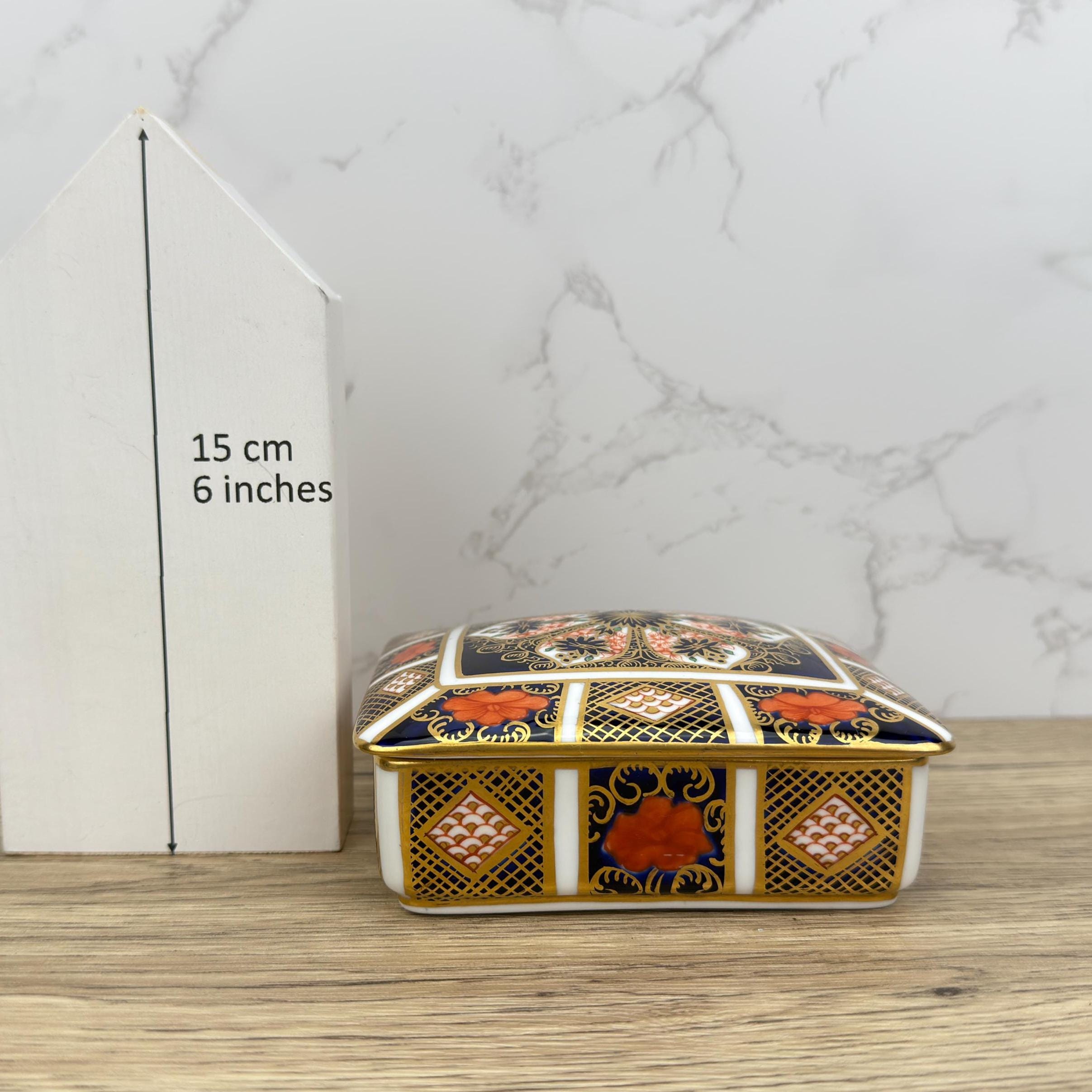 Royal Crown Derby Old Imari Lidded Trinket Box, Collectible