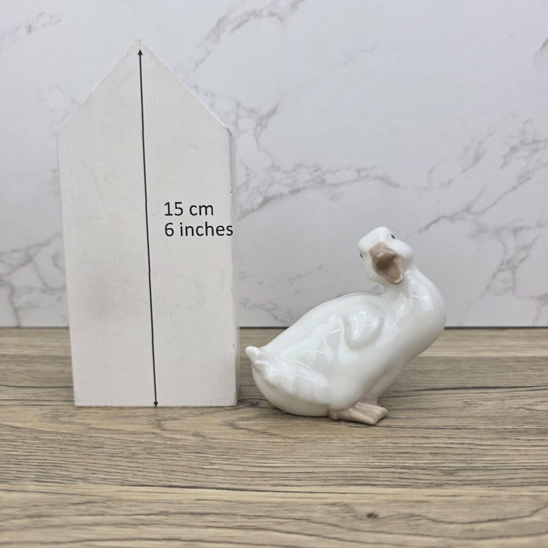 Playful Duck Figurine by NAO Lladro Spain | Glazed Porcelain