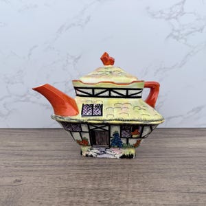 CROWN DUCAL WARE 1925 Teapot, Lawleys Regent Street, Porcelain Antique Collectible Teapot, Vintage Rare Find Home Display Decoration Gifts