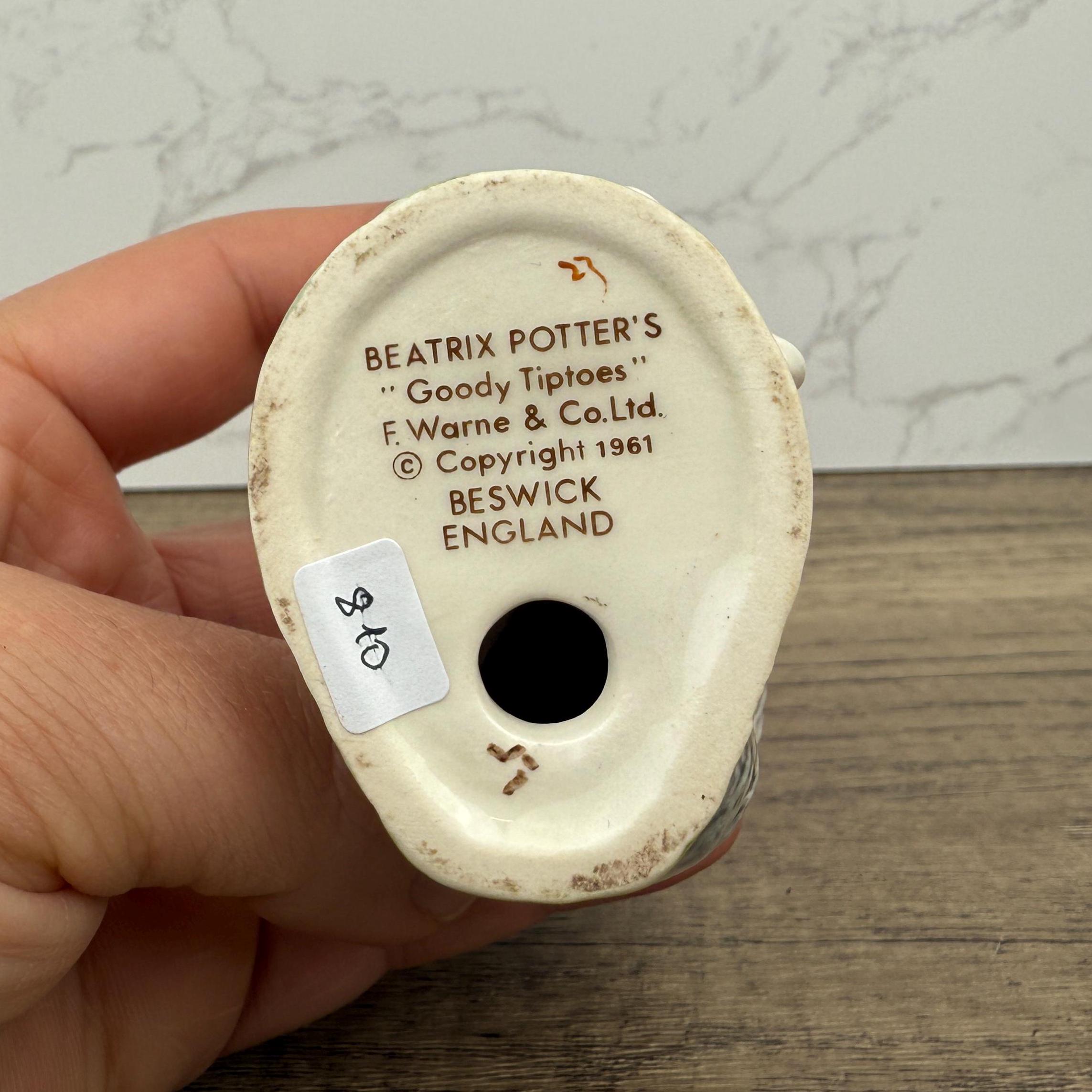 1960S BESWICK Beatrix Potters Figurine, Goody Tiptoes Bunny