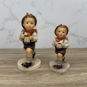 2 Sizes VINTAGE GOEBEL HUMMEL School Boy Figurine Excellent Condition, School Boy Back Pack Ceramic Figurine Collectible