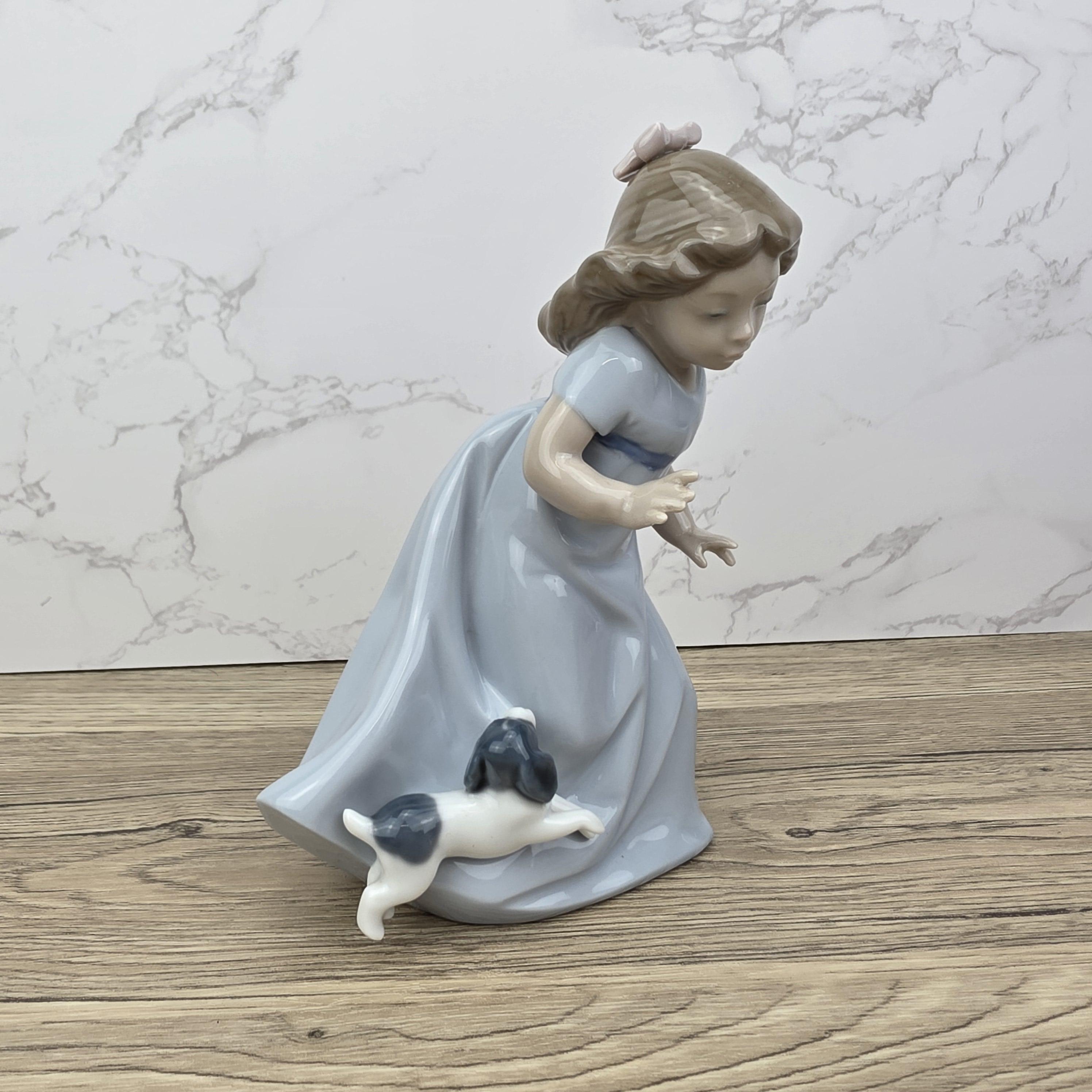 Vintage Nao Lladro Porcelain Figurine – Girl With Dog, Spain - Etsy