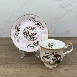 Vintage Royal Adderley Teacup and Saucer Duo Set Figurine, Ridgway Potteries Fine Bone China England, Perfect Kitchen Decoration Gift Ideas