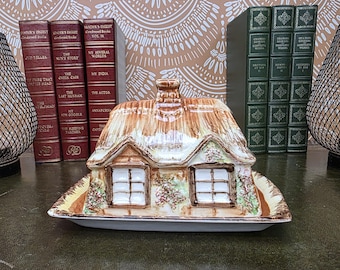 Vintage Cottage Butter Dish Price Kensington English Ceramic Cheese Keeper House Cloche Platter Cottageware