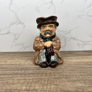 Roy Kirkham Pottery Toby Jug Poorman 798, Hand Painted Milk Jug, Character Jug, Vintage Toby Jugs Staffordshire, Collectible Porcelain Mug