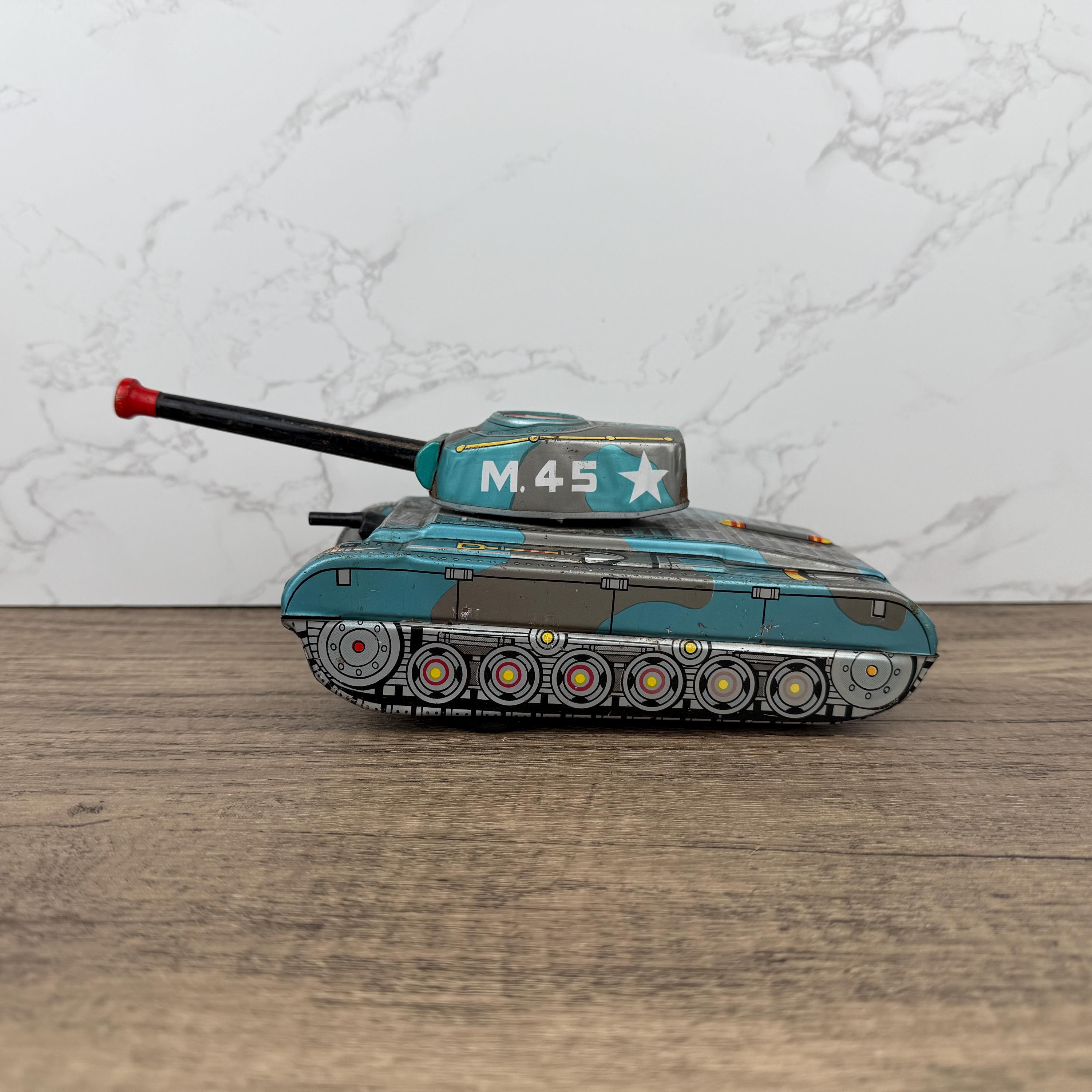 米澤【 シャーマン タンク 対空戦車 動作不調】当時物ブリキ自動車TIN 箱付 米澤【 シャーマン タンク 対空戦車 動作不調】当時物ブリキ自動車TIN 箱付