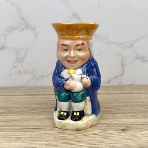 STAFFORDSHIRE TOBY JUG, Fine Bone China Crown Character Jug, Vintage Toby Mug, Porcelain Ceramic Art, Handmade and Hand Painted Collection