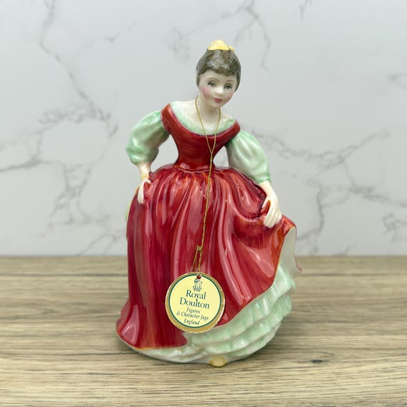 Vintage Royal Doulton Figurine, Fair Maiden HN2434, Lady in Red