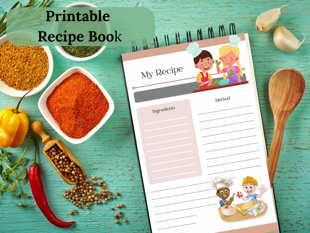 Recipe Book for Kids Printable Recipe Book Cooking With - Etsy