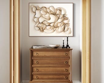Textured Canvas Wall Art/Minimalist Abstract 3D Art