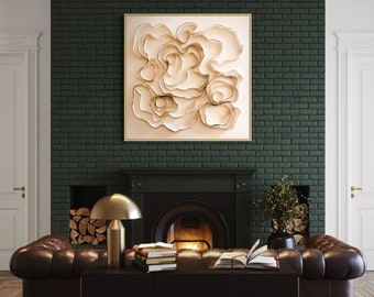 3D Texture Wall Art / Neutral Contemporary Fiber Art