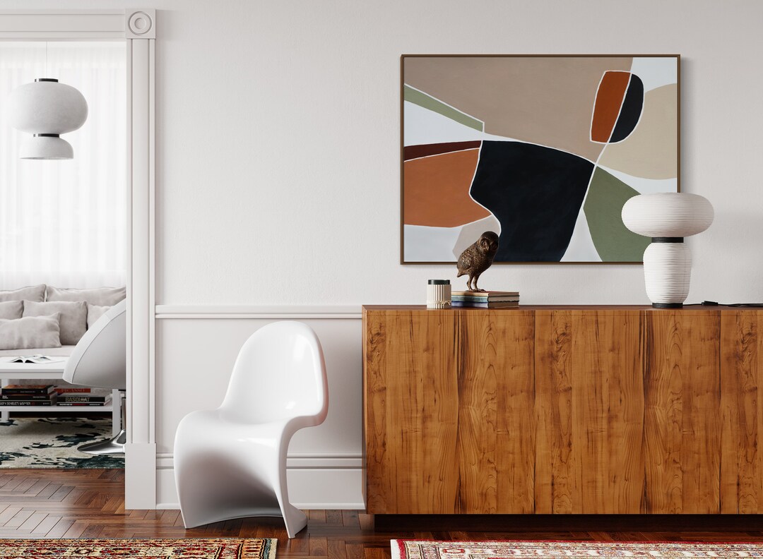 Mid Century Modern Style Abstract Painting/large Wall Art/original ...