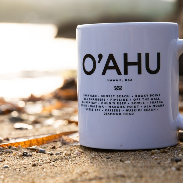 Oahu surf spot mug - surfer gift - Hawaii surf mug - coffee mug for surfers - gift for surfers