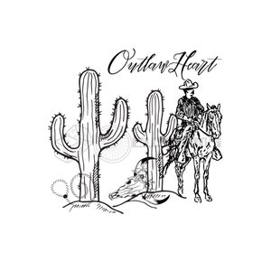 Outlaw Heart SVG Instant Download Cowboy