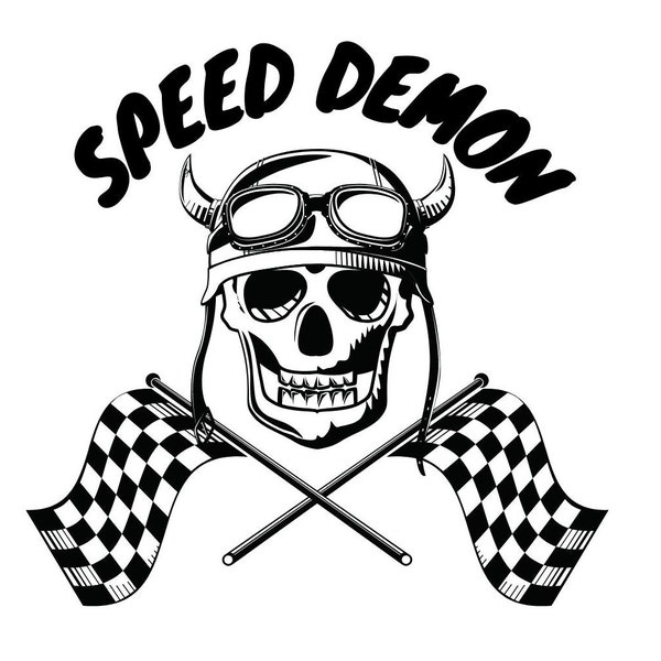 Speed Demon SVG Instant Download, Etsy will email file asap. Be a Speed Demon, ride hard and drive hard. Hot Rod, Muscle Car and Bikes!