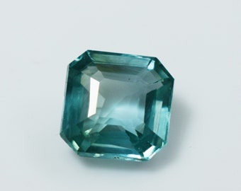 In het lab gemaakte groene saffier, vierkant geslepen losse edelsteen, 4,30 karaat 9 x 9 x 5 mm