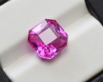 Lab-Grown Pink Sapphire, Princess Cut, Loose Gemstone, 8.00 Ct,11x11x6mm