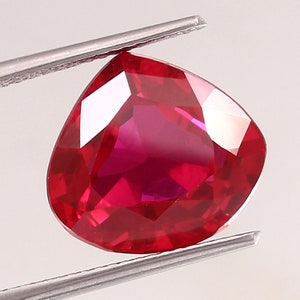 9.90 Ct Red Ruby Gemstone, For Ring Size& Jewelry Making,best quality Heart Shape, Loose Gemstone Synthetic Corundum 13x12x7mm.lab created