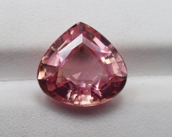 9.00 Ct Lab Created Peach Morganite, Heart Cut VVS Gemstone, 12x13x7mm