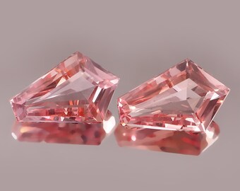 Roze morganiet, 2 stuks paar fancy geslepen, 16,70 kt in lab gekweekte edelsteen 15 x 10 x 6 mm