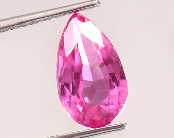 Zafiro rosa en forma de pera, creado en laboratorio, piedra preciosa suelta de 5,60 quilates, 14 x 8 x 6 mm