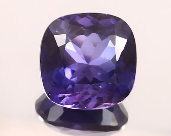 Saphir violet de 7,15 ct, taille coussin, pierre précieuse cultivée en laboratoire, 10 x 10 x 6 mm