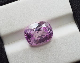 Light Pink Cushion Cut Sapphire, 7.45 Ct Lab Grown Corundum 12x10x7mm