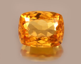 In het lab gekweekte gele topaas, kussengeslepen 14 x 11 x 8 mm, losse edelsteen, 9,40 kt