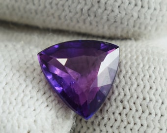 Paarse saffier met triljoenslijping, laboratoriumgekweekte edelsteen, 4,05 ct, 10x10x5 mm