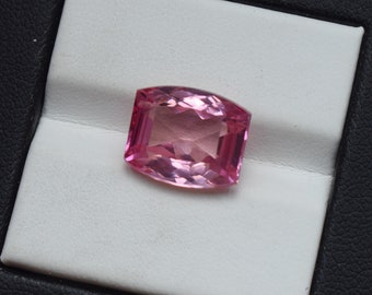 10,25 kt roze-perzik in laboratorium gekweekte morganiet, mooi geslepen edelsteen, 14 x 10 x 7 mm