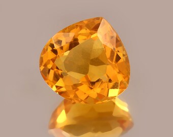 Hart van gele topaas, VVS Clarity, in het lab gekweekte losse edelsteen, 10,75 kt, 14 x 14 x 9 mm