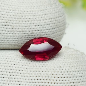Lab Created 3.30 Ct Red Ruby, Marquise Shape, Eye Clean ,For Ring Size Loose Gemstone Synthetic Corundum 12x6x4mm