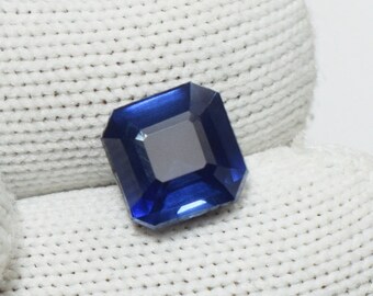 Labbodlad blå safir, fyrkantig slipning, korund ädelsten, 3,70 ct 8 mm