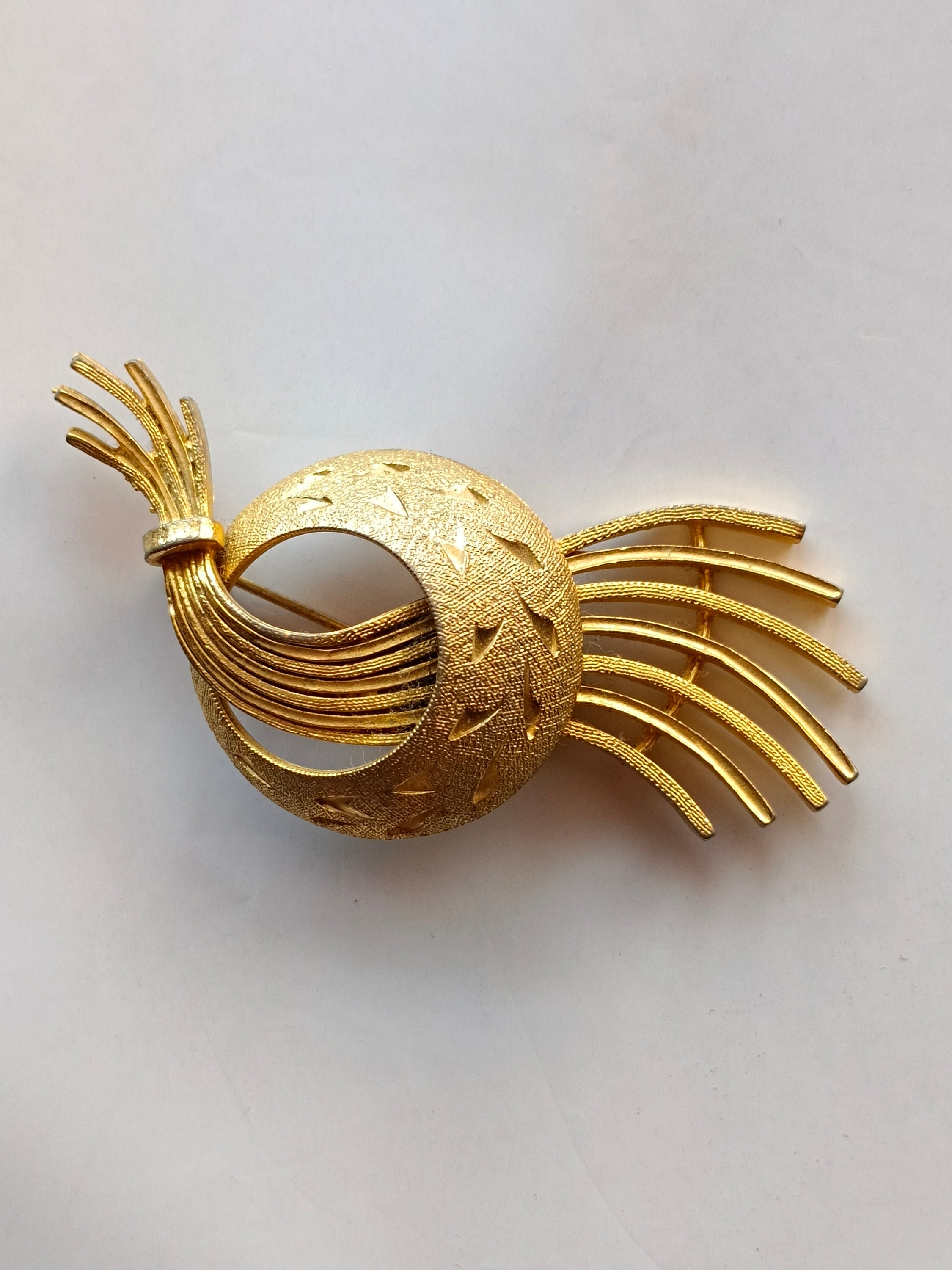 Broche Vintage Plaquée Or - Bijou Ancien à Piquer