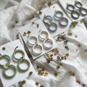 Double Circle Clay Earrings