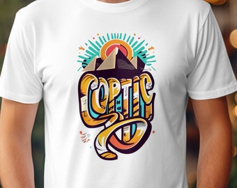 Coptic Egyptian Shirt Sun Pyramids Cross Sweater Design Retro Hoodie for Egypt Lovers Trendy Christian Religious Tee vintage Inspired Art